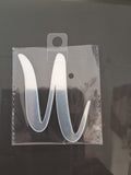 4” Silver Cursive Letter Topper-U