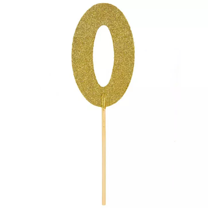 5.5" Gold Glitter Number Topper-0