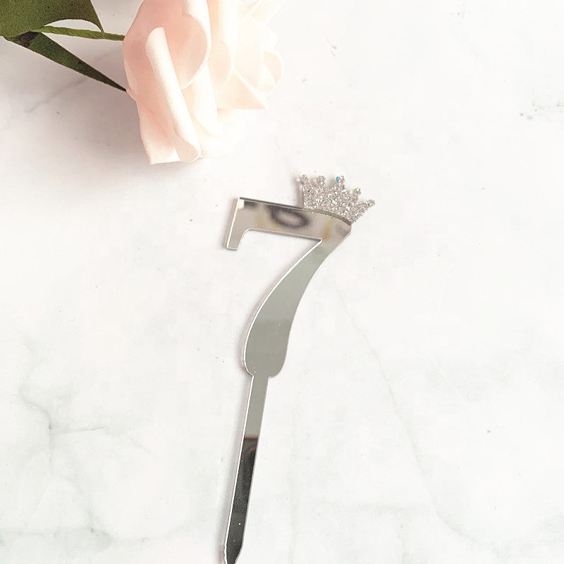 7” Silver Number Topper-7