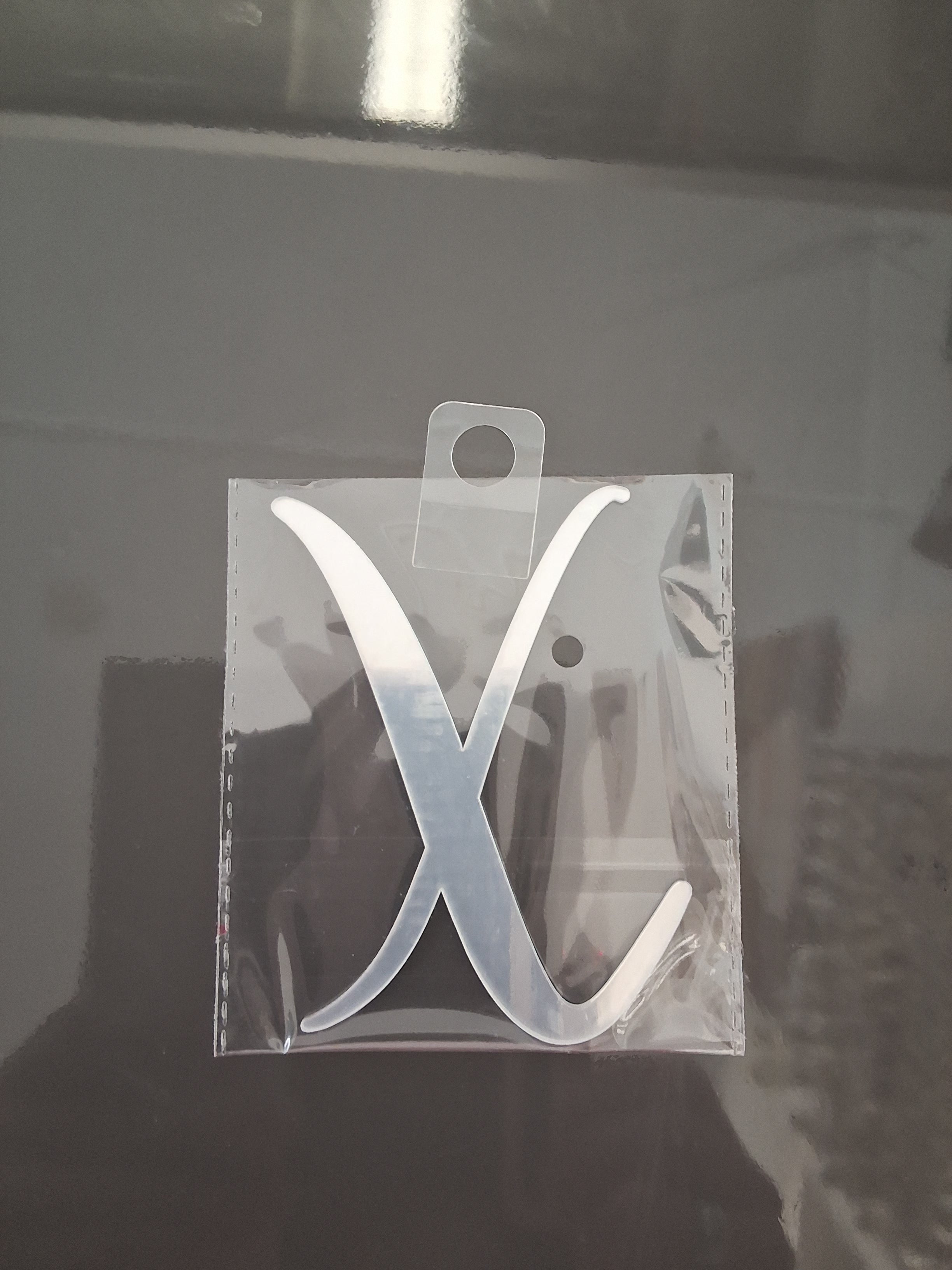 4” Silver Cursive Letter Topper-X