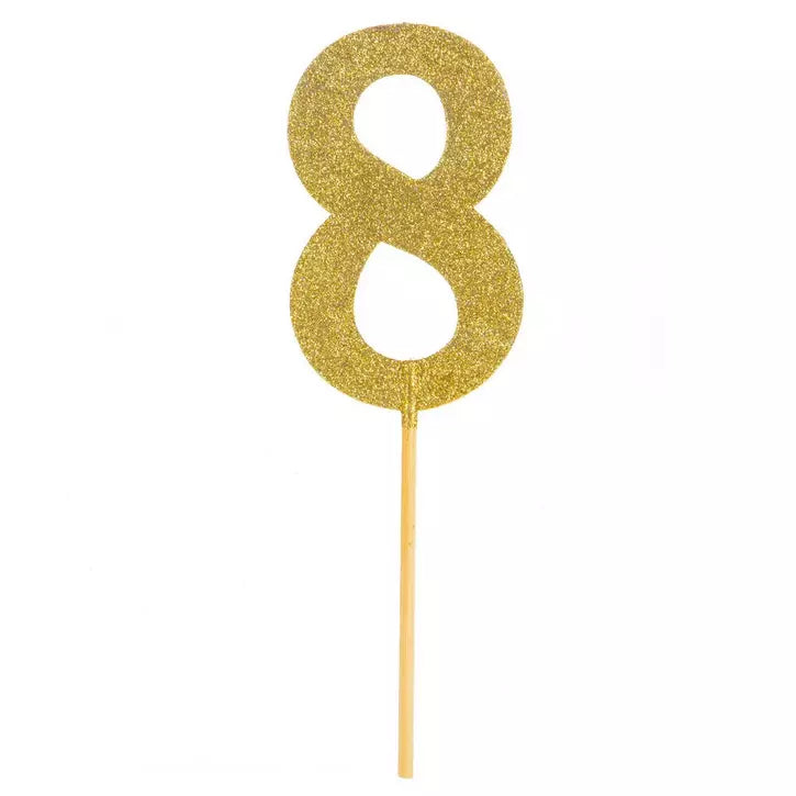5.5" Gold Glitter Number Topper-8