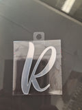 4” Silver Cursive Letter Topper-R