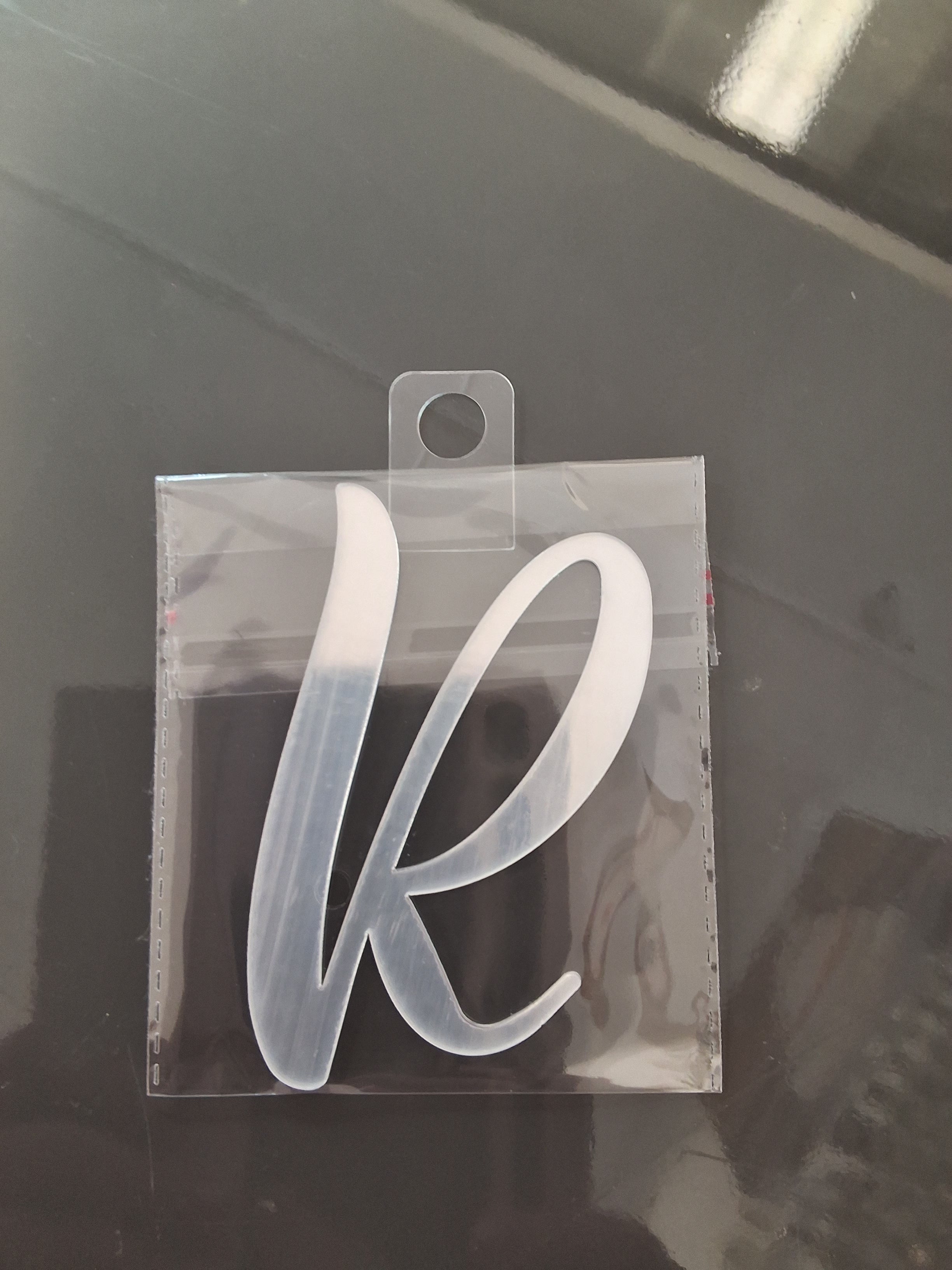 4” Silver Cursive Letter Topper-R