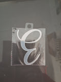 4” Silver Cursive Letter Topper-E