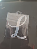 4” Silver Cursive Letter Topper-L