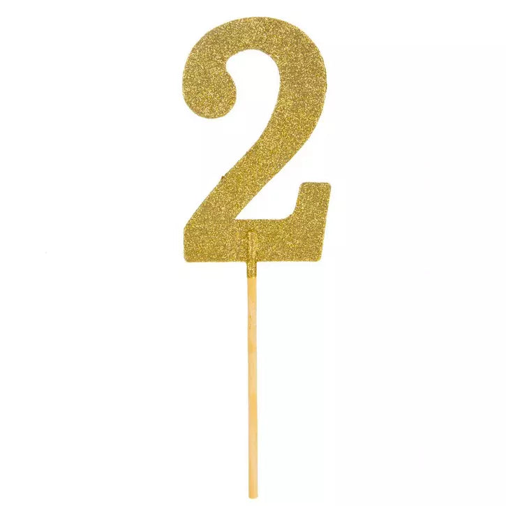 5.5" Gold Glitter Number Topper-2