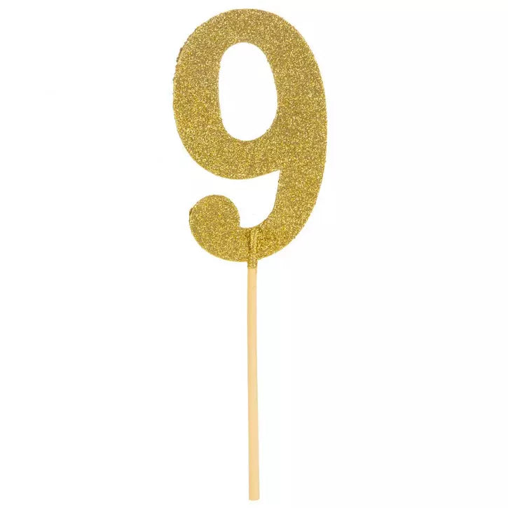 5.5" Gold Glitter Number Topper-9