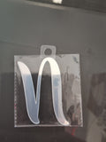 4” Silver Cursive Letter Topper-N