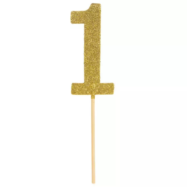 5.5" Gold Glitter Number Topper-1