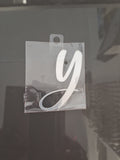 4” Silver Cursive Letter Topper-Y
