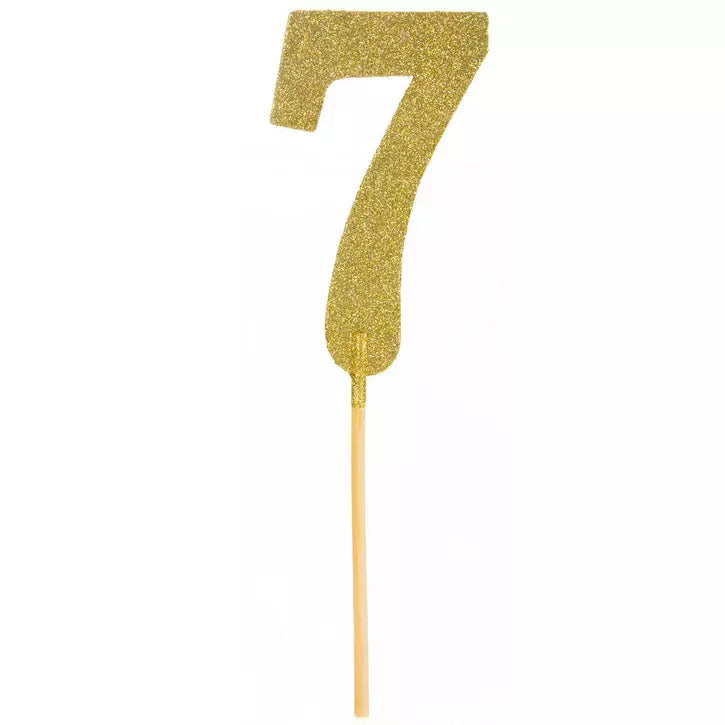 5.5" Gold Glitter Number Topper-7
