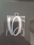 4” Silver Cursive Letter Topper-D