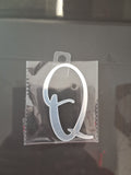 4” Silver Cursive Letter Topper-Q