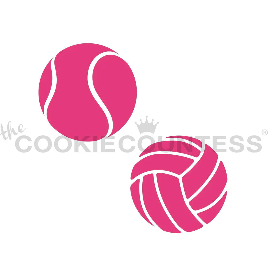 Tennis and Volleyball Stencil