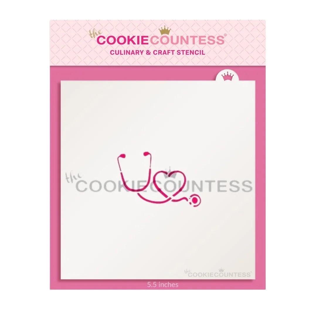 Stethoscope and Heart Stencil