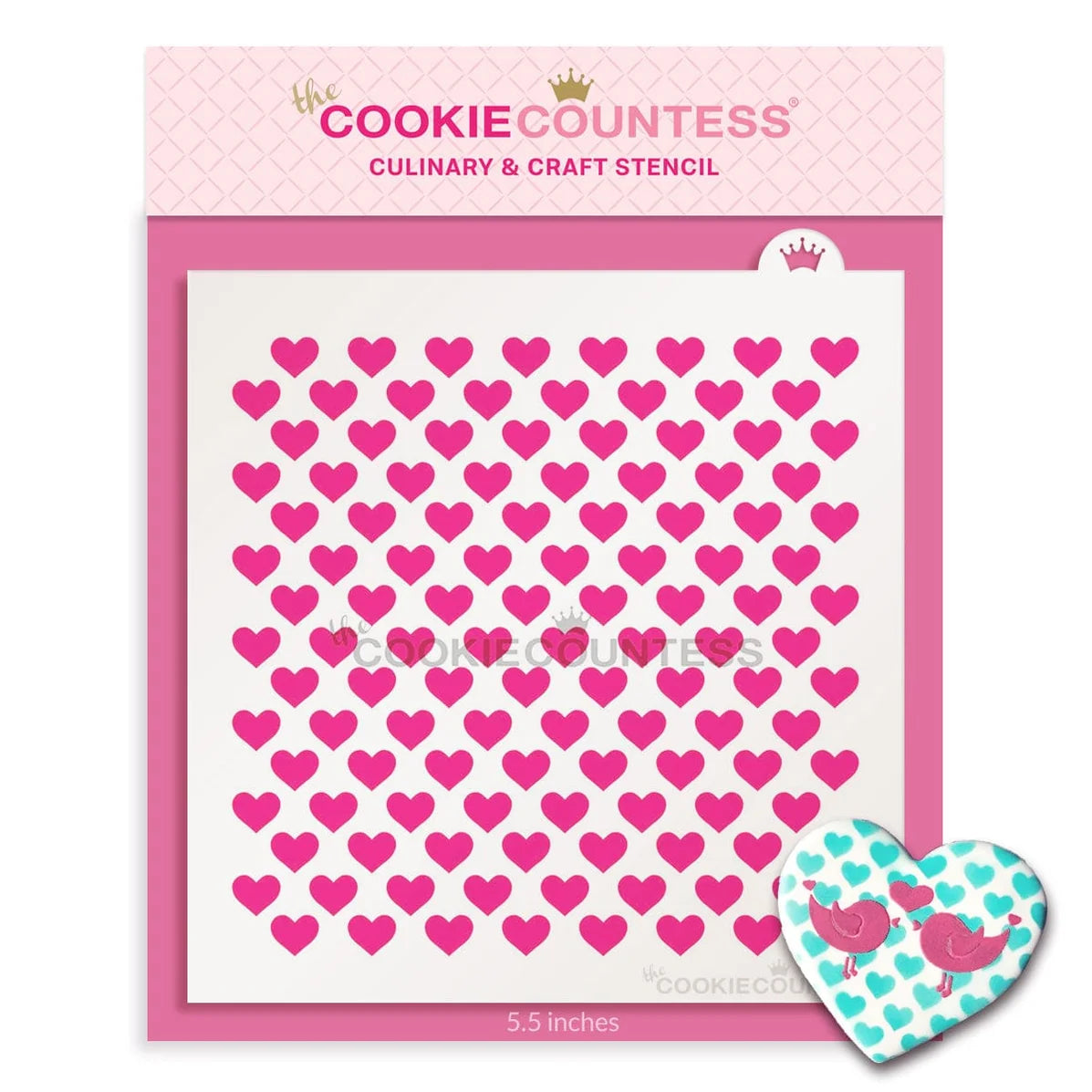 Tiny Hearts Pattern Stencil